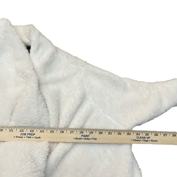 Bobeau Faux Fur Draped Cardigan Medium Cozy Casual Loungewear Snap Asymmetrical - Picture 5 of 9